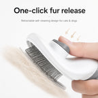 Self-Cleaning Pet Grooming Brush for Dogs & Cats – Durable Deshedding Brush with One-Click Hair Removal for Long & Short Hair Pets