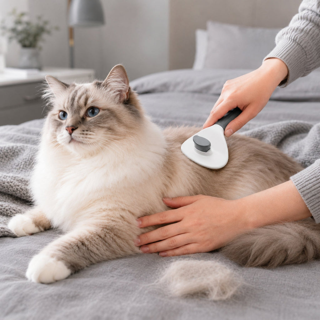 Self-Cleaning Pet Grooming Brush for Dogs & Cats – Durable Deshedding Brush with One-Click Hair Removal for Long & Short Hair Pets