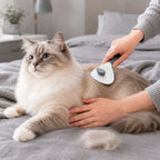 Self-Cleaning Pet Grooming Brush for Dogs & Cats – Durable Deshedding Brush with One-Click Hair Removal for Long & Short Hair Pets
