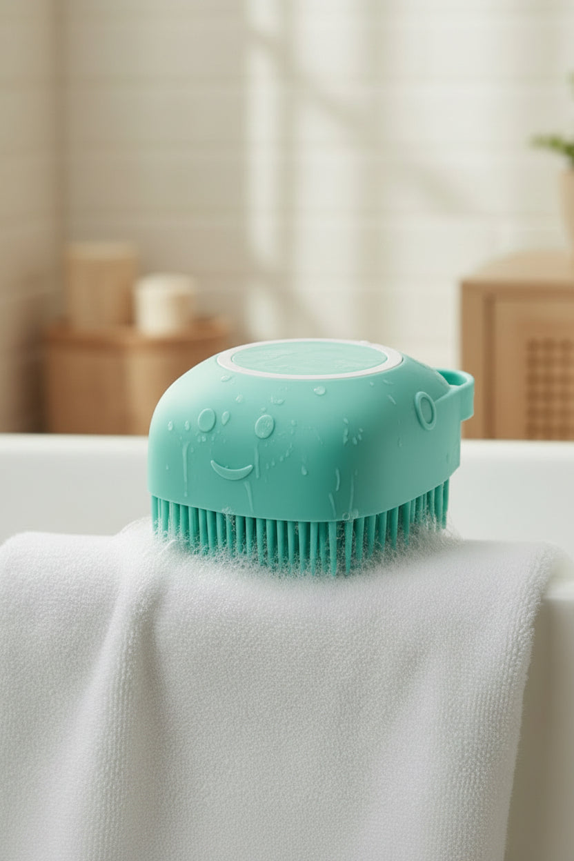 Dog Bath Brush with Shampoo Dispenser