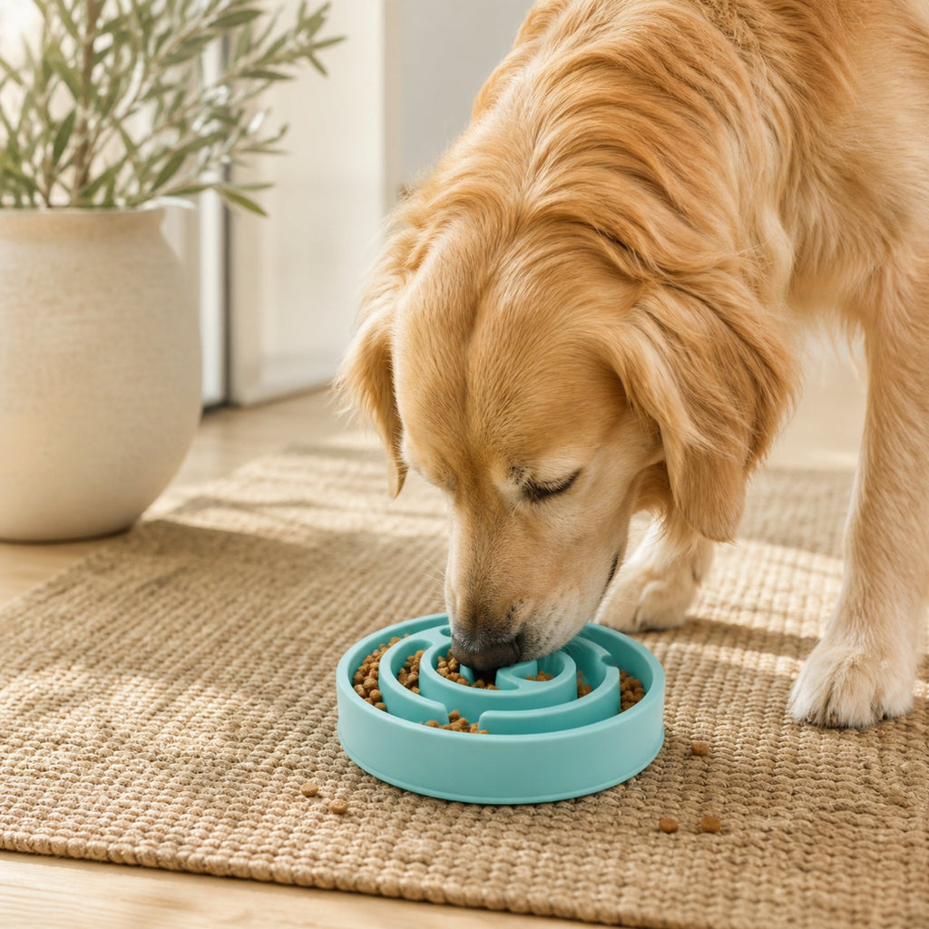 Slow Feeder Dog & Cat Bowl – Non-Slip Pet Feeding Bowl for Controlled Eating, Anti-Choke Puzzle Food Dish for Healthy Digestion