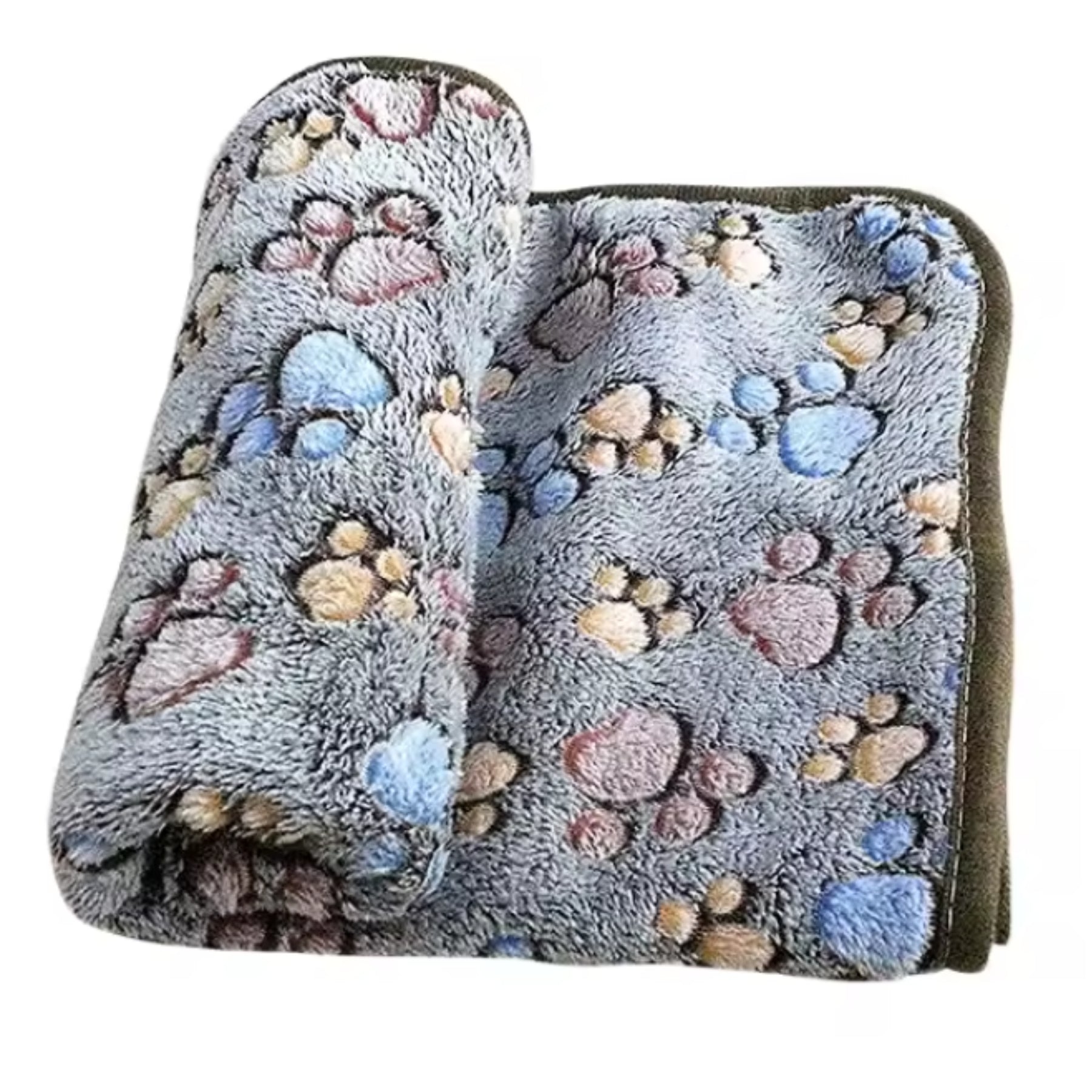Soft Plush Pet Blanket for Dogs & Cats – Paw Print Fleece Pet Mat, Cozy Warm Washable Dog & Cat Sleeping Blanket for Sofa, Bed & Crate Use