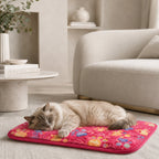Soft Plush Pet Blanket for Dogs & Cats – Paw Print Fleece Pet Mat, Cozy Warm Washable Dog & Cat Sleeping Blanket for Sofa, Bed & Crate Use