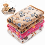 Soft Plush Pet Blanket for Dogs & Cats – Paw Print Fleece Pet Mat, Cozy Warm Washable Dog & Cat Sleeping Blanket for Sofa, Bed & Crate Use