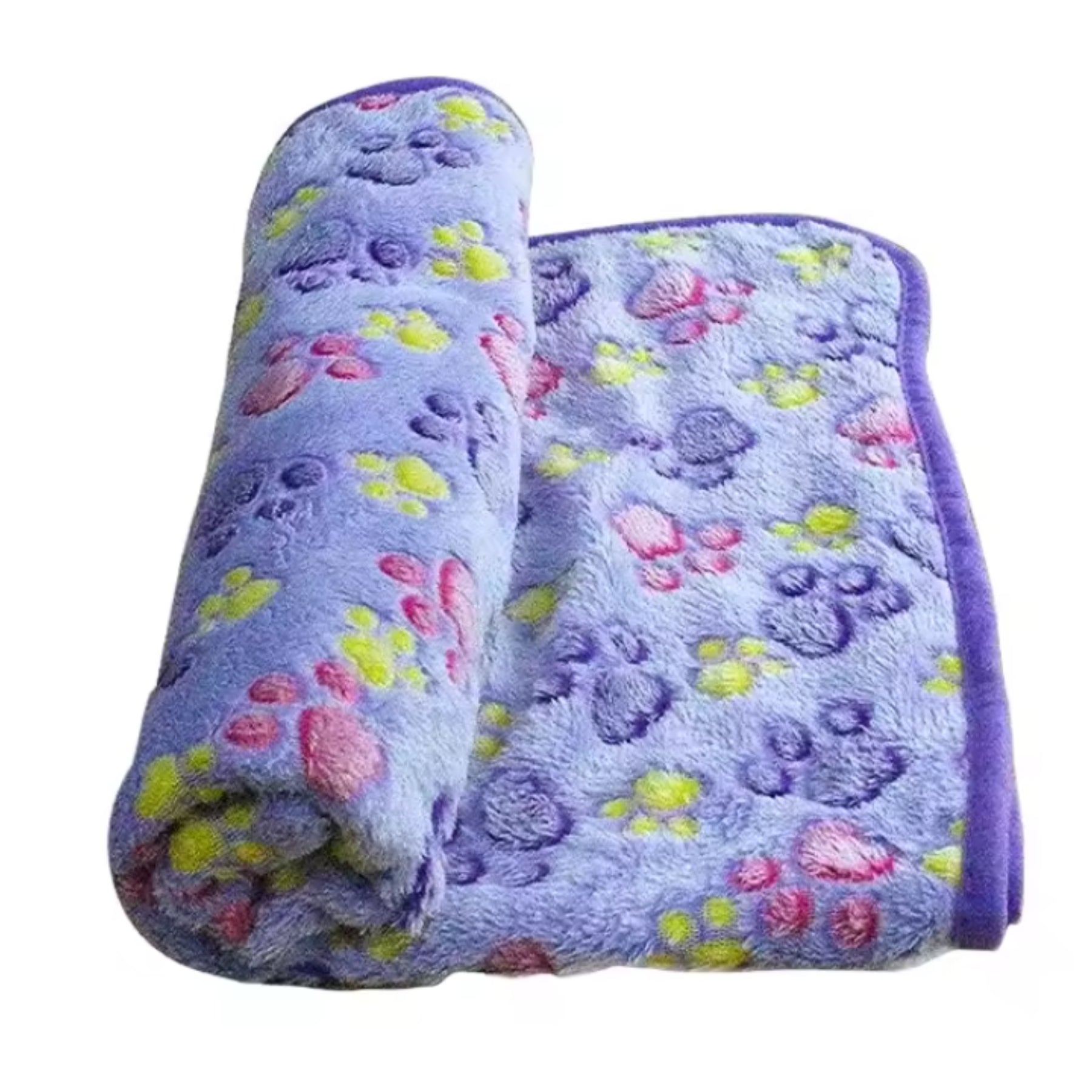 Soft Plush Pet Blanket for Dogs & Cats – Paw Print Fleece Pet Mat, Cozy Warm Washable Dog & Cat Sleeping Blanket for Sofa, Bed & Crate Use