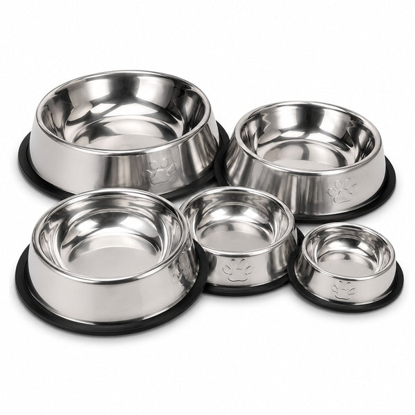 Stainless Steel Dog & Cat Bowl – Non Slip Pet Food & Water Bowl
