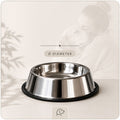 High-Quality Stainless Steel Pet Bowl with Non-Slip Base – Silver Dog & Cat Food & Water Feeding Bowl, Durable Anti-Skid Pet Dish for Small Medium Large Pets