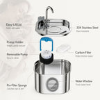 Automatic Stainless Steel Pet Water Fountain 3.2L 108oz for Dogs & Cats