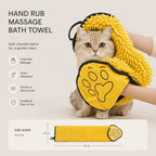 Super Absorbent Pet Drying Towel Glove Soft Chenille Dog Cat Bath Towel Quick Drying Microfiber Mitt Grooming Cleaning Pet Accessories Washable Fast Water Absorbing Mitt