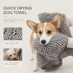 Super Absorbent Pet Drying Towel Glove Soft Chenille Dog Cat Bath Towel Quick Drying Microfiber Mitt Grooming Cleaning Pet Accessories Washable Fast Water Absorbing Mitt