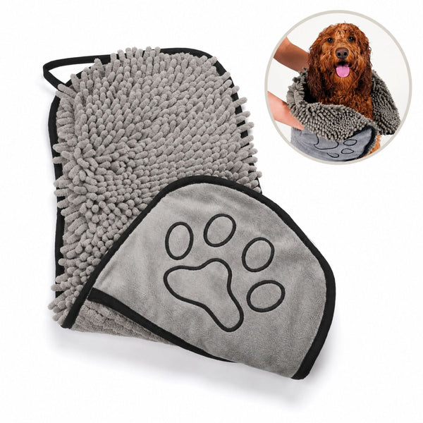 Microfiber Pet Drying Towel Glove –Super Absorbent Dog & Cat Bath Mitt