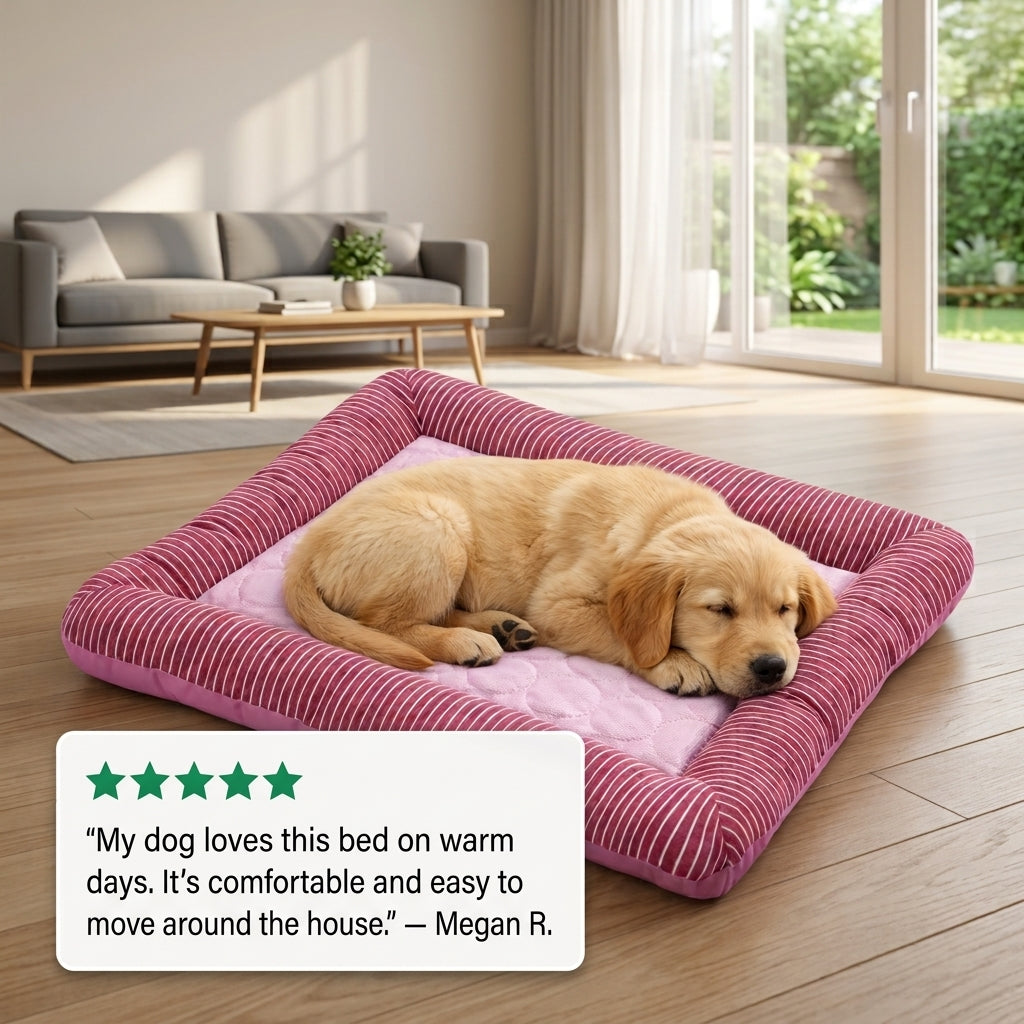 Cooling Dog Bed- Raised Edge Summer Dog Bed Mat for Large & Small Dogs