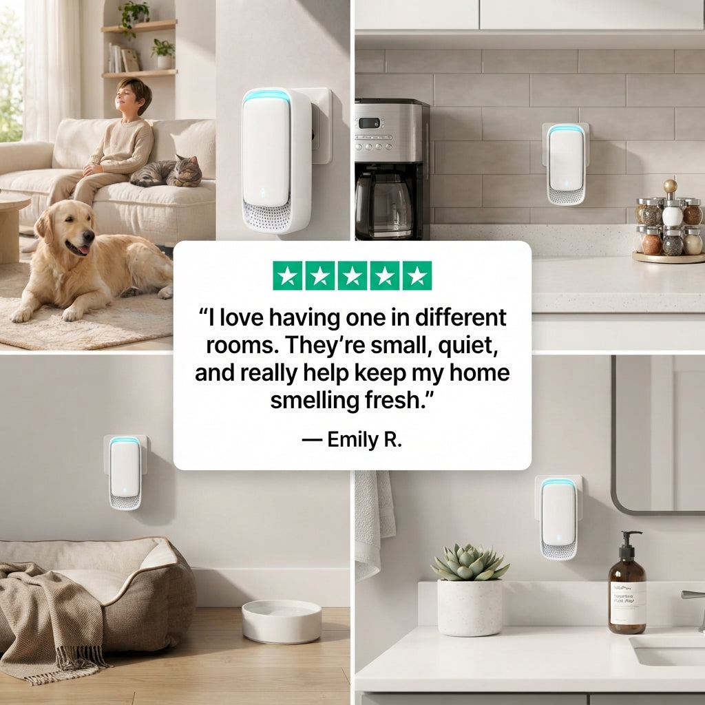 Pet Air Purifier 4 Pack – Plug In Odor Eliminator & Room Deodorizer