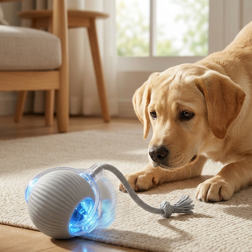 Interactive Rolling Ball Dog & Cat Toy-Rechargeable Mental Stimulation