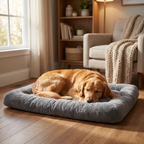 CloudRest Plush Dog Bed – Extra Soft Grey Pet Sofa Mat for Small, Medium & Large Dogs, Calming Fluffy Orthopedic Pet Bed with Non-Slip Bottom for Ultimate Comfort