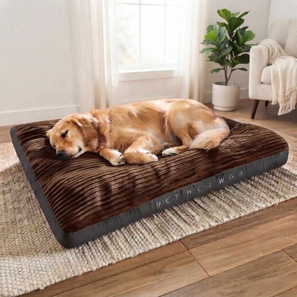 Extra Thick Orthopedic Washable Dog Bed - Calming Plush Mattress for Large Dogs