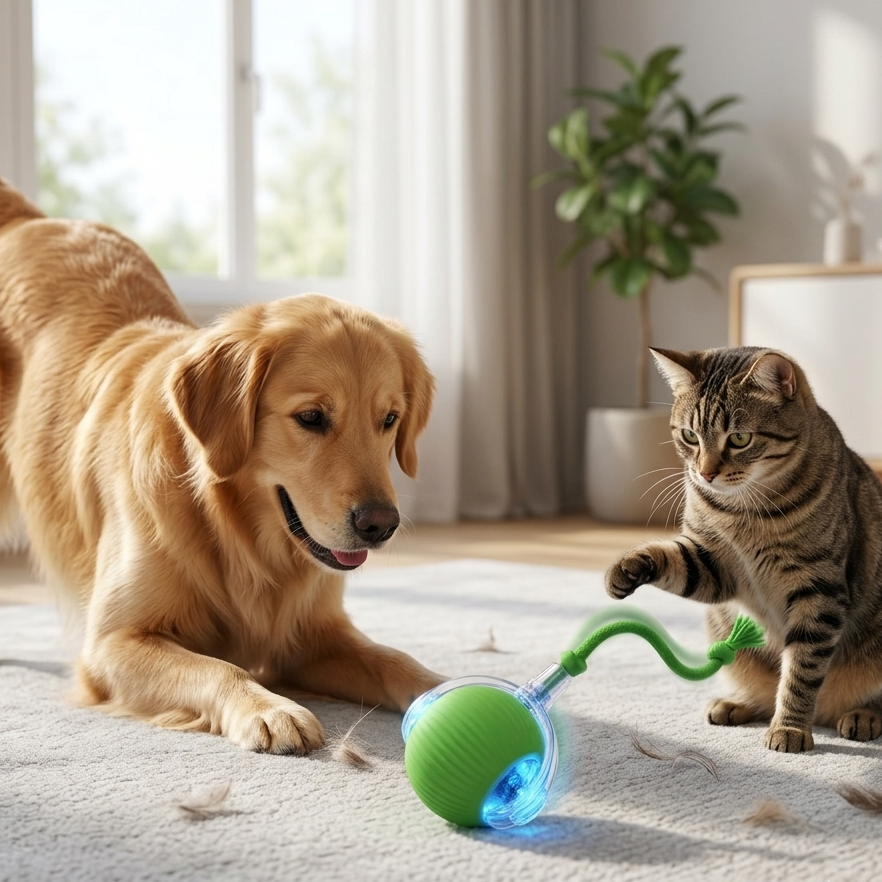 Interactive Rolling Ball Dog & Cat Toy-Rechargeable Mental Stimulation