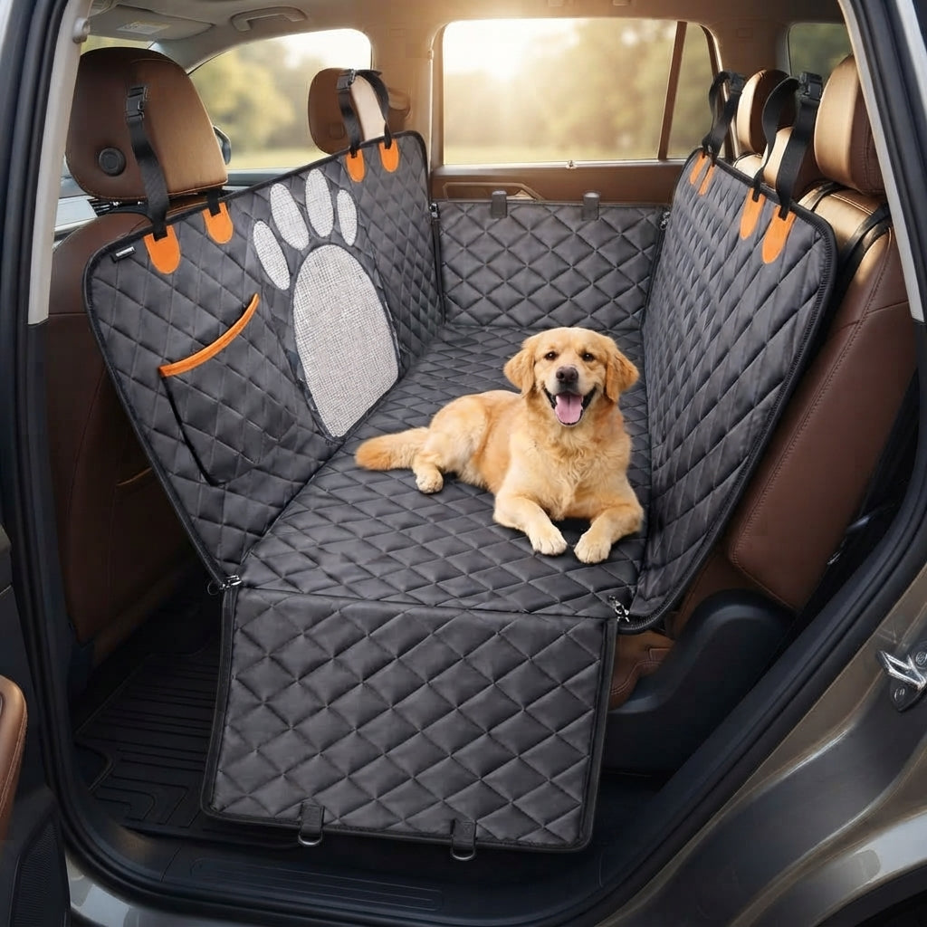 Waterproof Dog Car Seat Cover -Non Slip Quilted Pet Travel Hammock