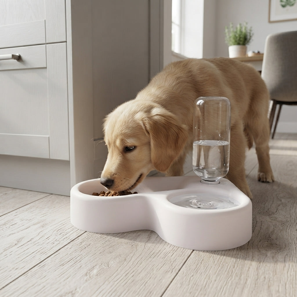 Automatic Pet Water Bowl - Cat Dog Drinking & Feeding Bowl Dual Use