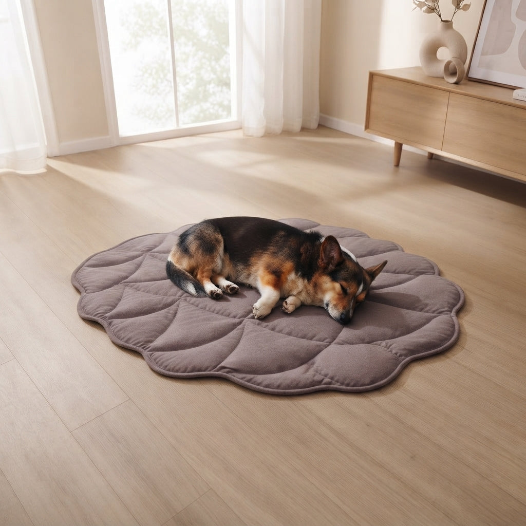 Leaf Pet Mat for Dogs & Cats - Quilted Washable Floor Bed Sofa Mat