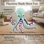 Interactive Plush Octopus Dog Toy - Squeaky Durable Chew Toy for Dogs