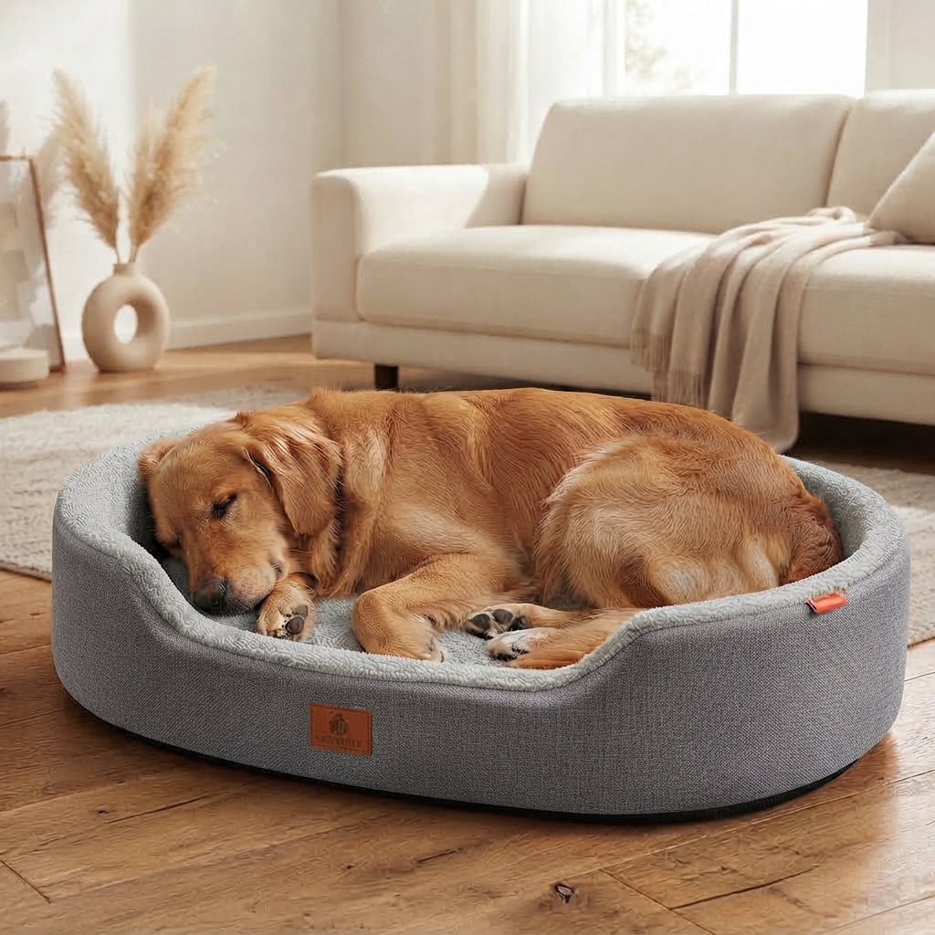 Large Raised Edge Orthopedic Dog Bed – Calming Sofa Pet Couch for Dogs