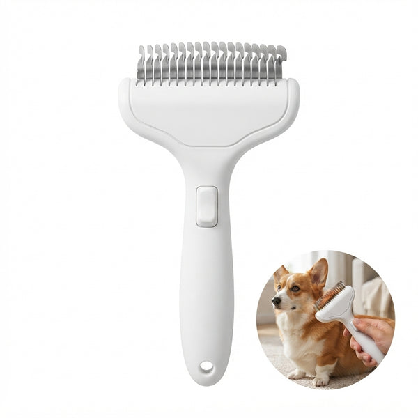 Stainless Steel Dog Hair Removal Brush - Pet Grooming & Dematting Comb