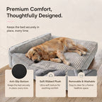 Large Calming Orthopedic Pet Bed for Dogs & Cat - Washable Quilted Cushion Pad