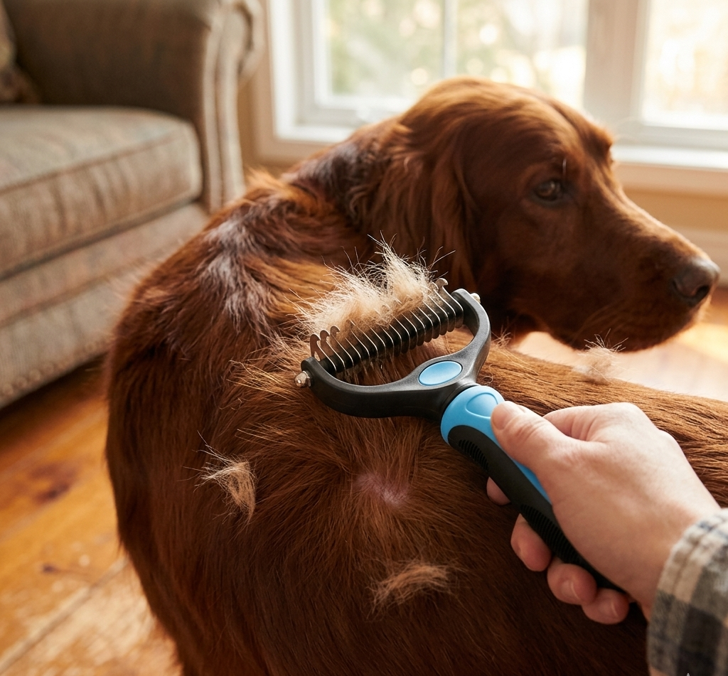 Professional Pet Deshedding Brush – Dual-Sided