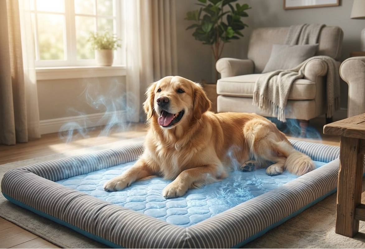 Cooling Dog Bed Mat with Raised Edges – Breathable Cooling Bed for Summer Comfort & Joint Support