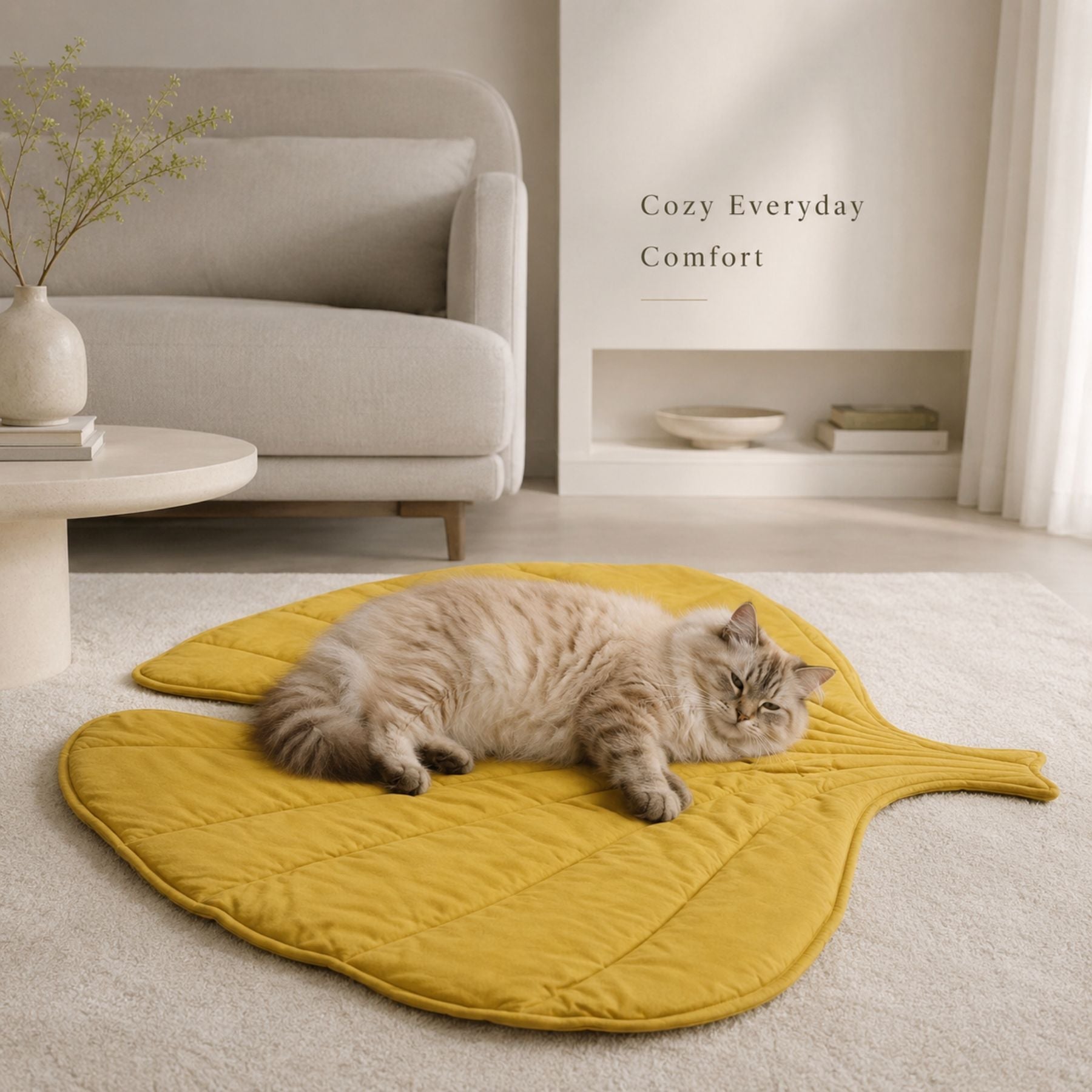 Leaf Pet Mat for Dogs & Cats - Quilted Washable Floor Bed Sofa Mat