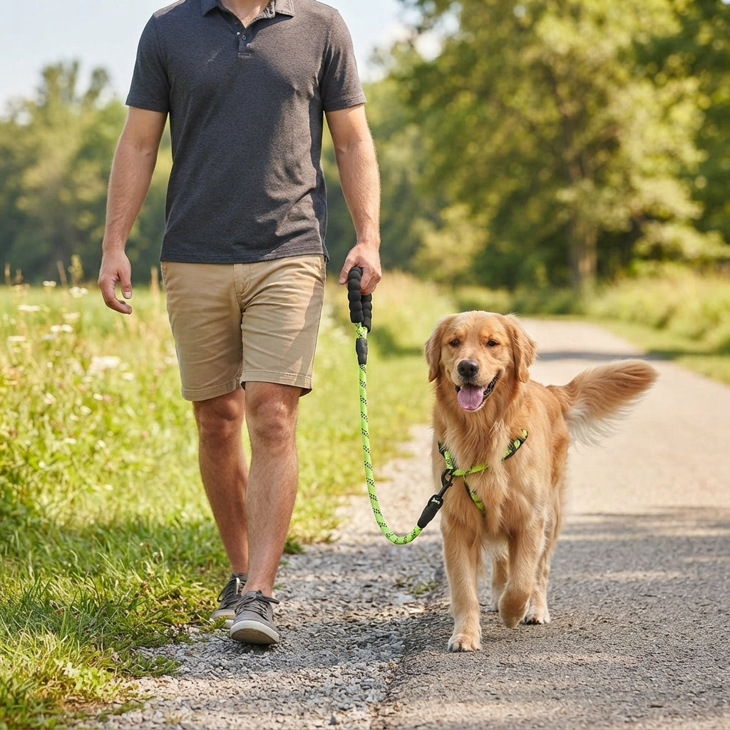 Reflective Dog Leash - Padded Handle - Heavy Duty Rope For Strong Dogs