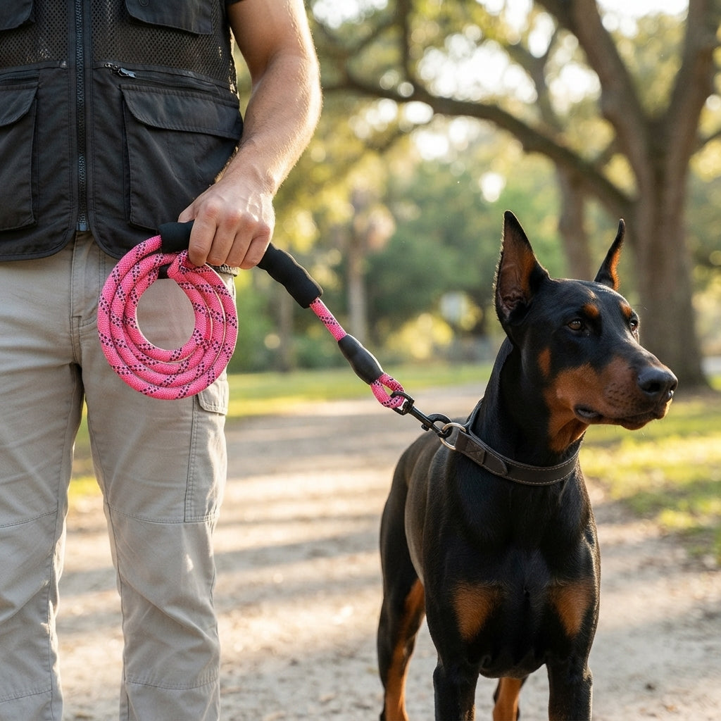 Reflective Dog Leash - Padded Handle - Heavy Duty Rope For Strong Dogs