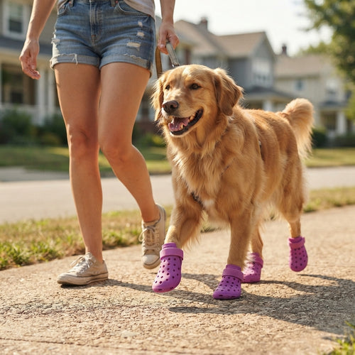 4 Pack Waterproof Silicone Dog Shoes - Rain, Dirt & Slip Resistant Boots