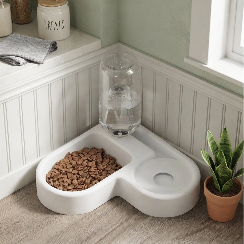 Automatic Pet Water Bowl - Cat Dog Drinking & Feeding Bowl Dual Use