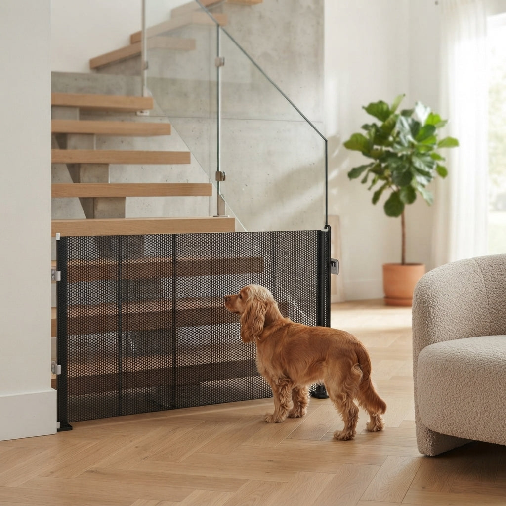 Retractable Pet Safety Gate - Indoor Dog & Cat Stair Barrier