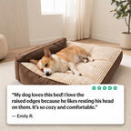 Large Calming Orthopedic Pet Bed for Dogs & Cat - Washable Quilted Cushion Pad