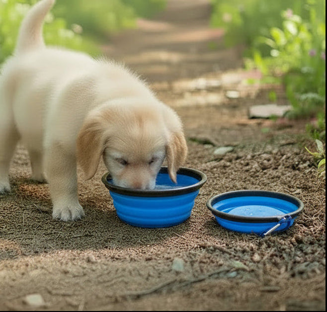 portable silicone pet travel bowl