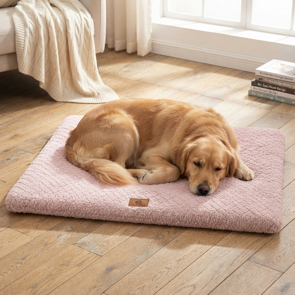 Large Calming Orthopedic Faux Fur Dog Bed – Soft Plush Washable Bed for Dogs & Cats