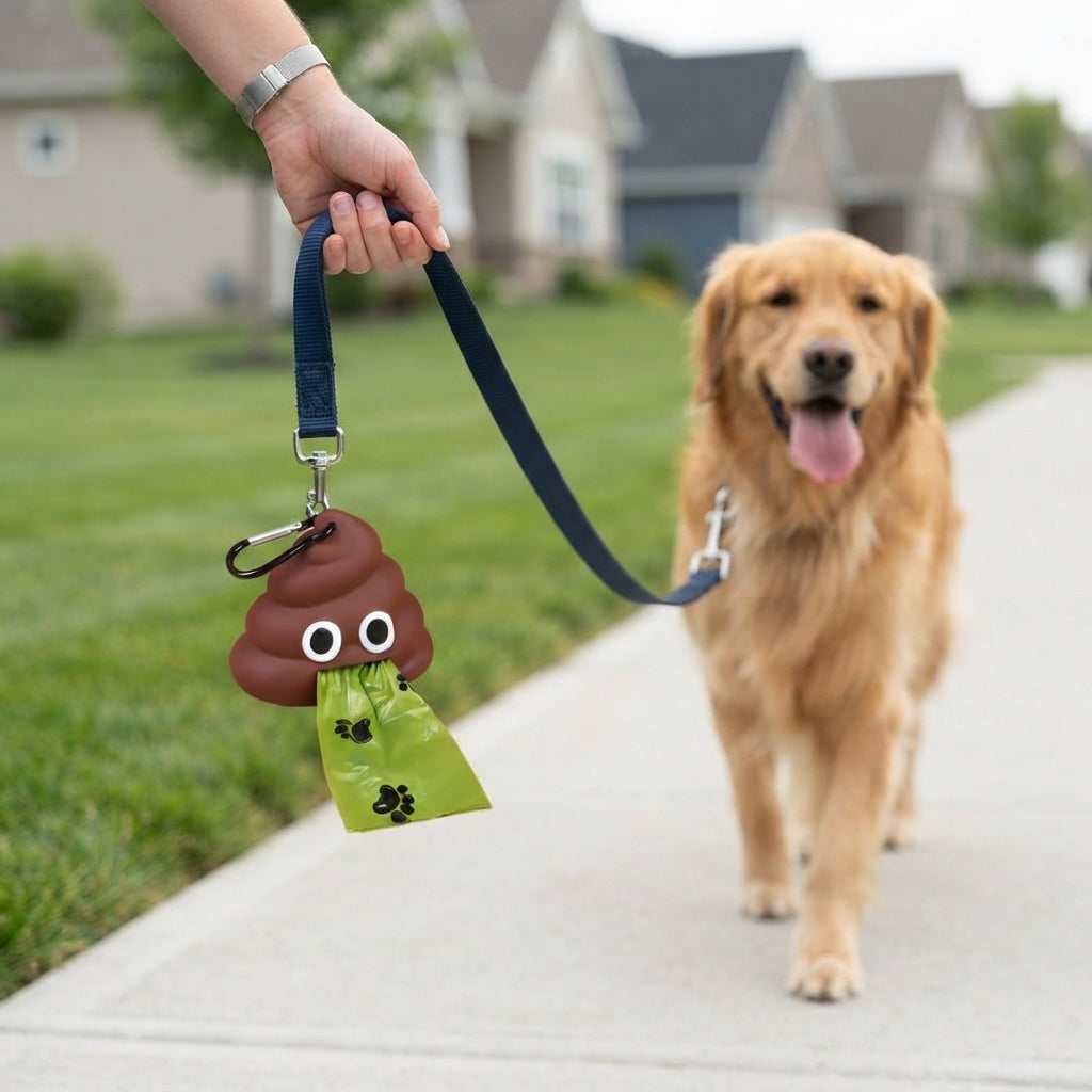 Poop Bag Holder With Clip - Portable Dog Waste Bag Dispenser For Walks