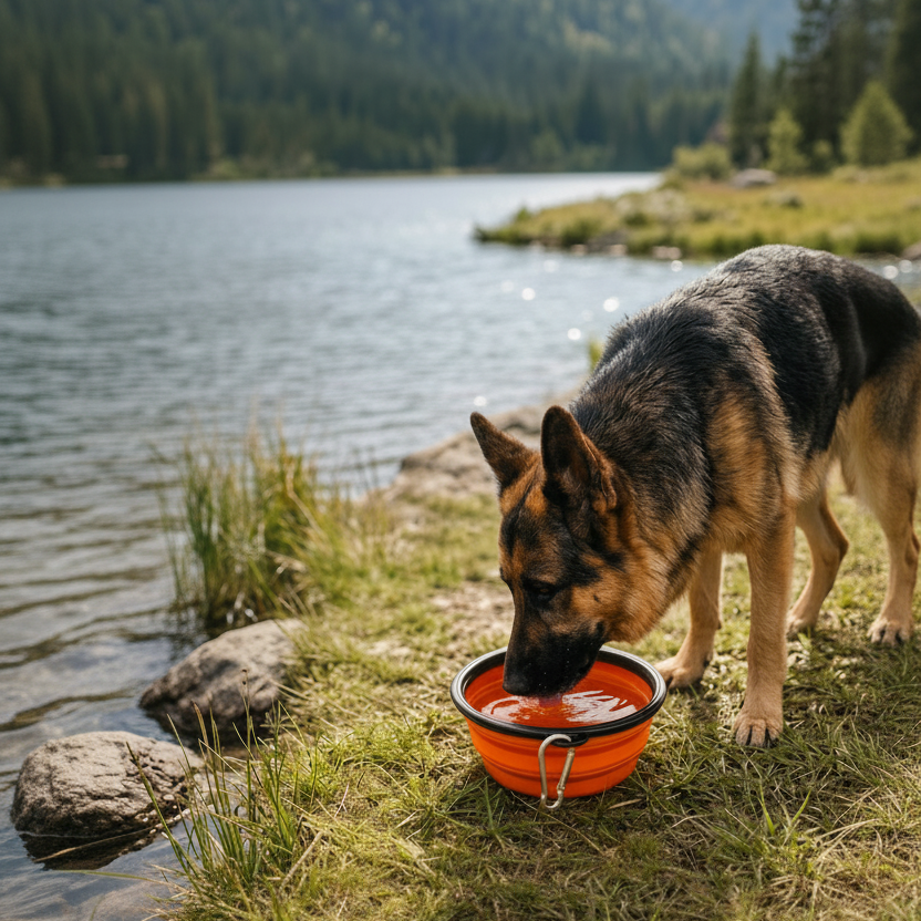 Foldable Silicone Dog Travel Bowl –Portable Food & Water Bowl for Pets