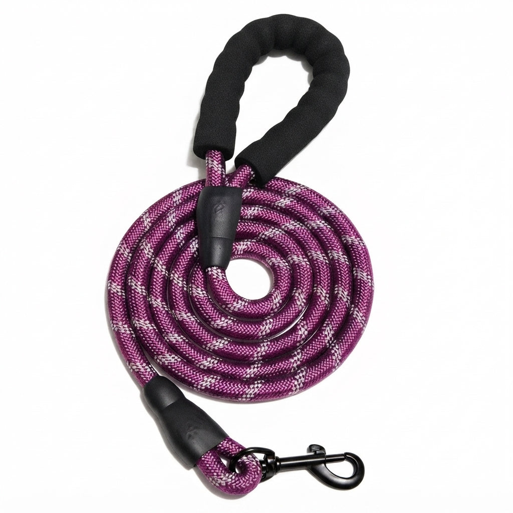 Reflective Dog Leash - Padded Handle - Heavy Duty Rope For Strong Dogs