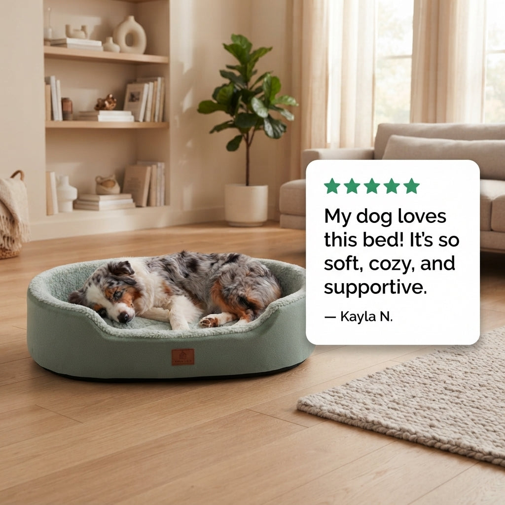 Large Raised Edge Orthopedic Dog Bed – Calming Sofa Pet Couch for Dogs
