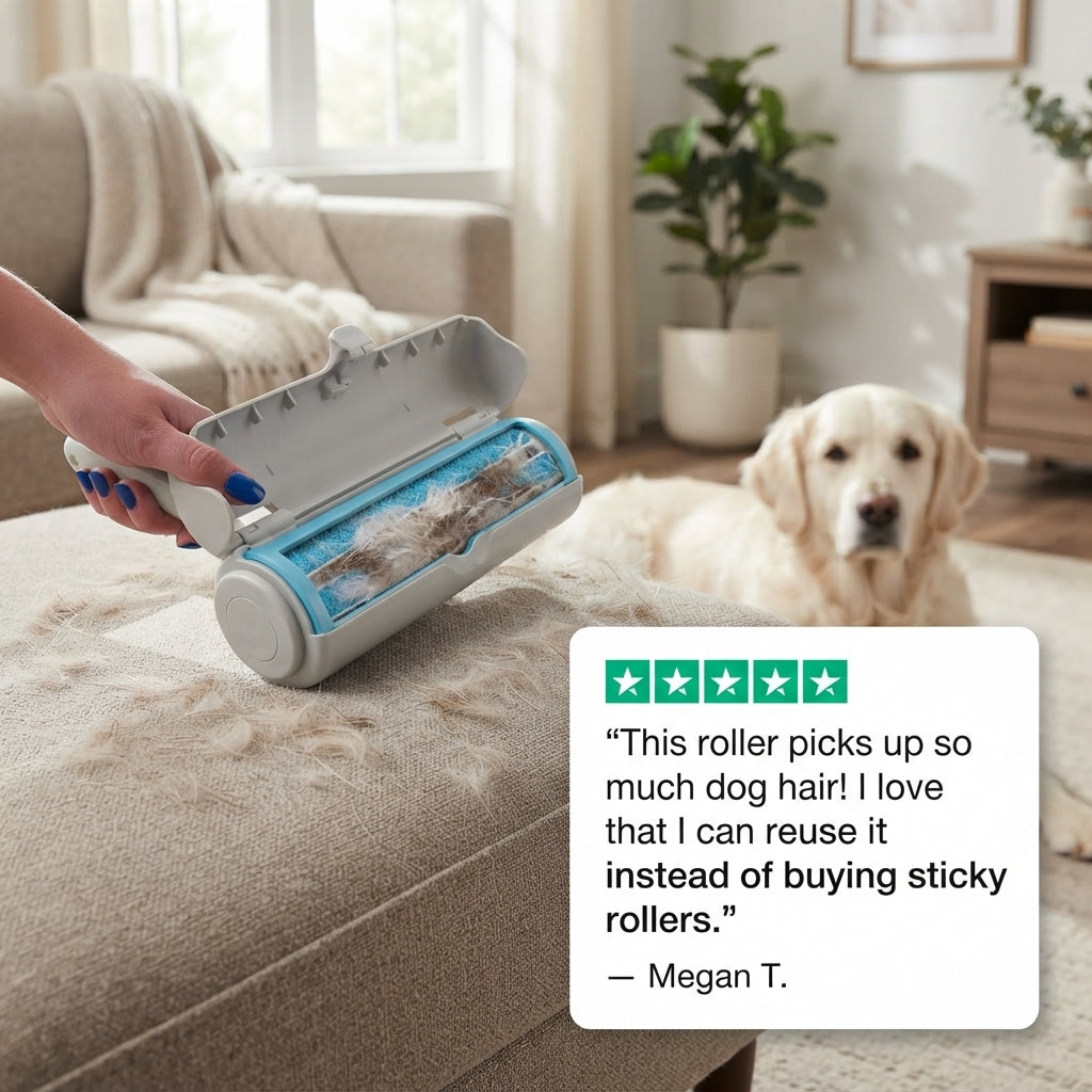 Pet Hair Remover Roller for Dogs & Cats, Self-Cleaning Fur Remover