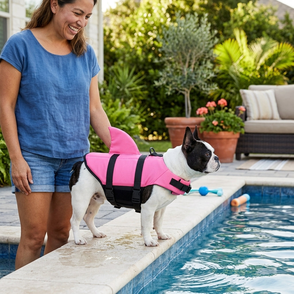Shark Dog Life Jacket - Dog Swimming Vest for Small Medium Dogs Safety