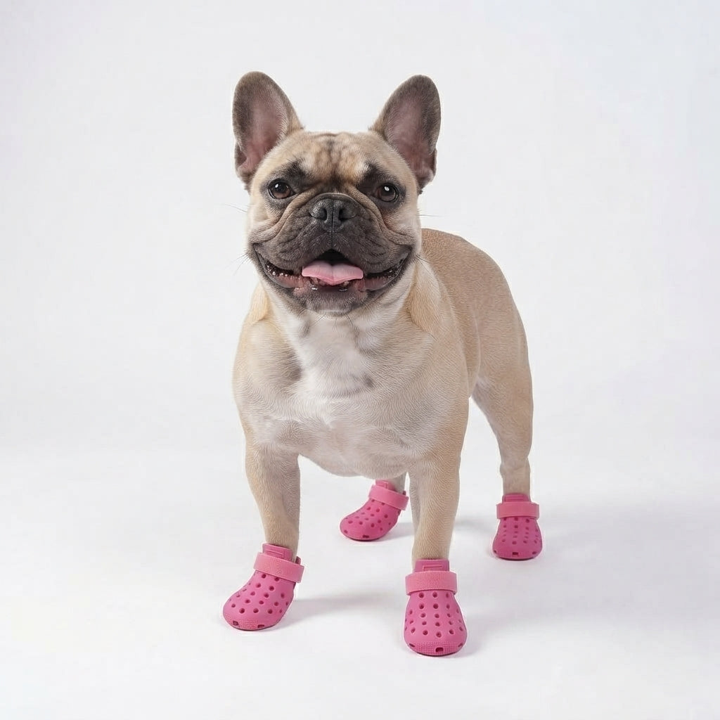 4 Pack Waterproof Silicone Dog Shoes - Rain, Dirt & Slip Resistant Boots