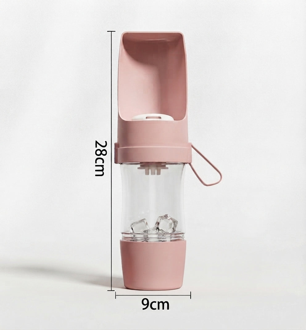 Portable Dog & Cat Water Bottle with Food/Water Storage - Feeder Bowl