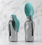 Portable Dog Water Bottle 800ml - Travel Feeder Bowl for Dogs & Cats