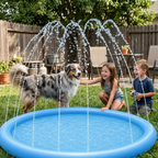 Dog Splash Pad Sprinkler Mat-Outdoor Water Play Toy for Summer Cooling