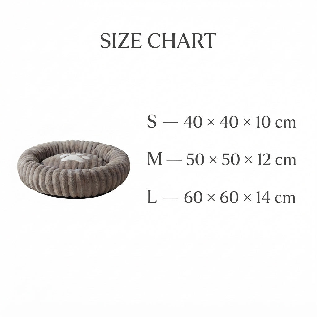 Large Orthopedic Non-Slip Dog Bed - Winter Warm Faux Fur Round Pet Bed with Raised Edges